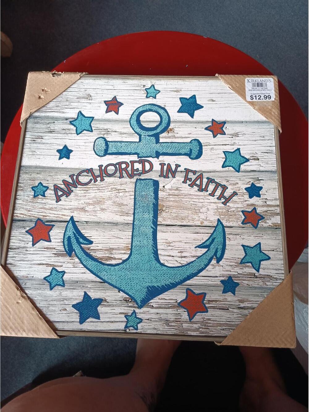 Kirklands 'Anchored in Faith' Decorative Wall Art